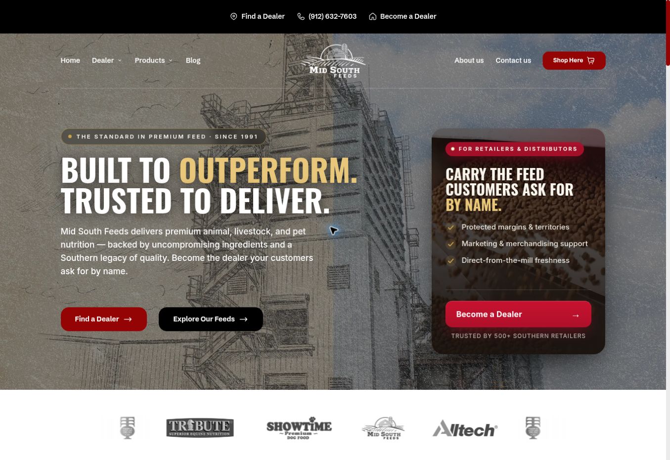 The real Mid-South Feeds website: Built to Outperform. Trusted to Deliver.